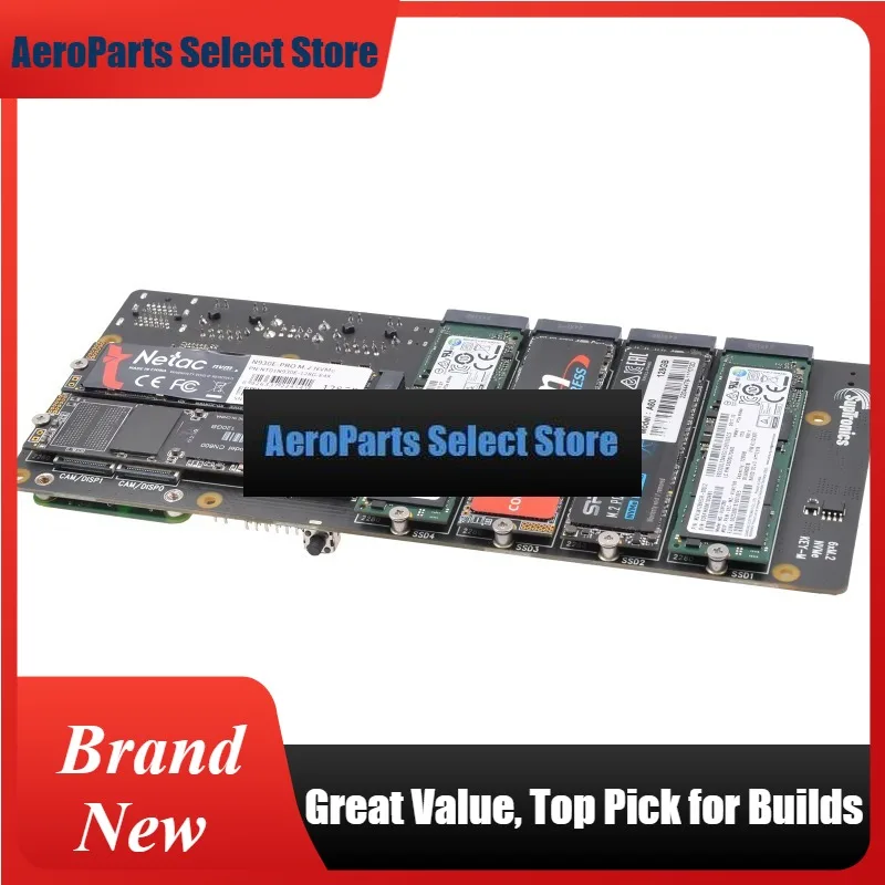AeroPartsRaspberry Pi CM5 IO Board NAS 6xNVMe Dual Ethernet X1503