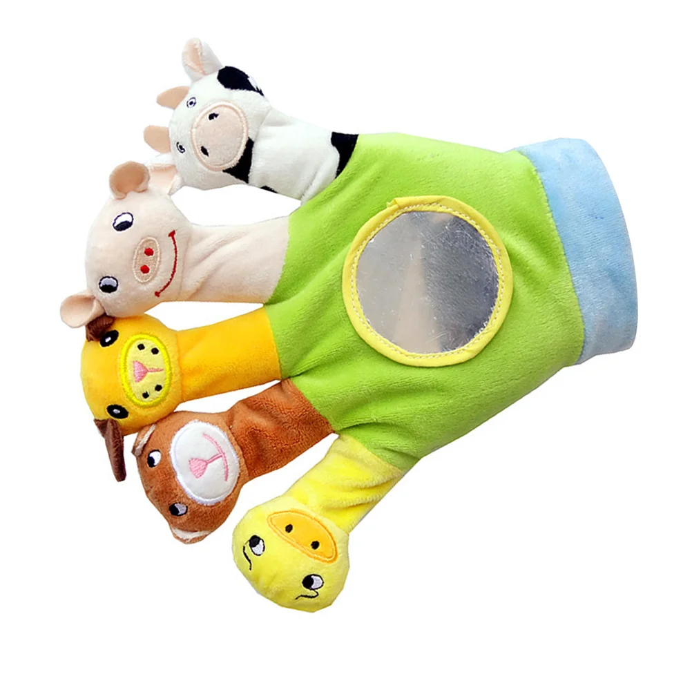 Cartoon Child Stuffed Toy Five Finger Puppets for Toddlers 1-3 Animal Figurine