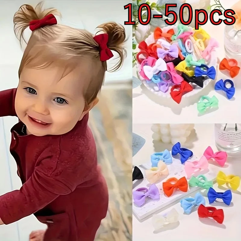 10/20/30/50 Piezas de Lazos Elásticos para el Cabello con Lazo Bonito y Antideslizante |   Adecuado para Todas las Ocasiones: Fotografía Festiva, Divertidos Accesorios para el Cabello Suaves