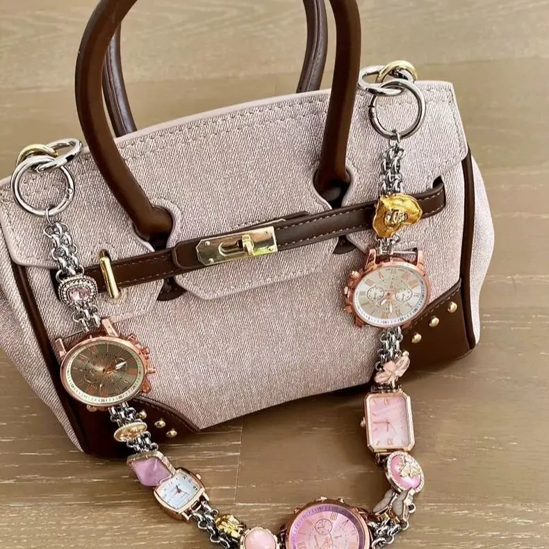 2025 'Pink Sakura Qimeng' Dial Chain Bag Shoulder Strap Pants Chain Bag Chain Waist Chain Multi-functional Decoration