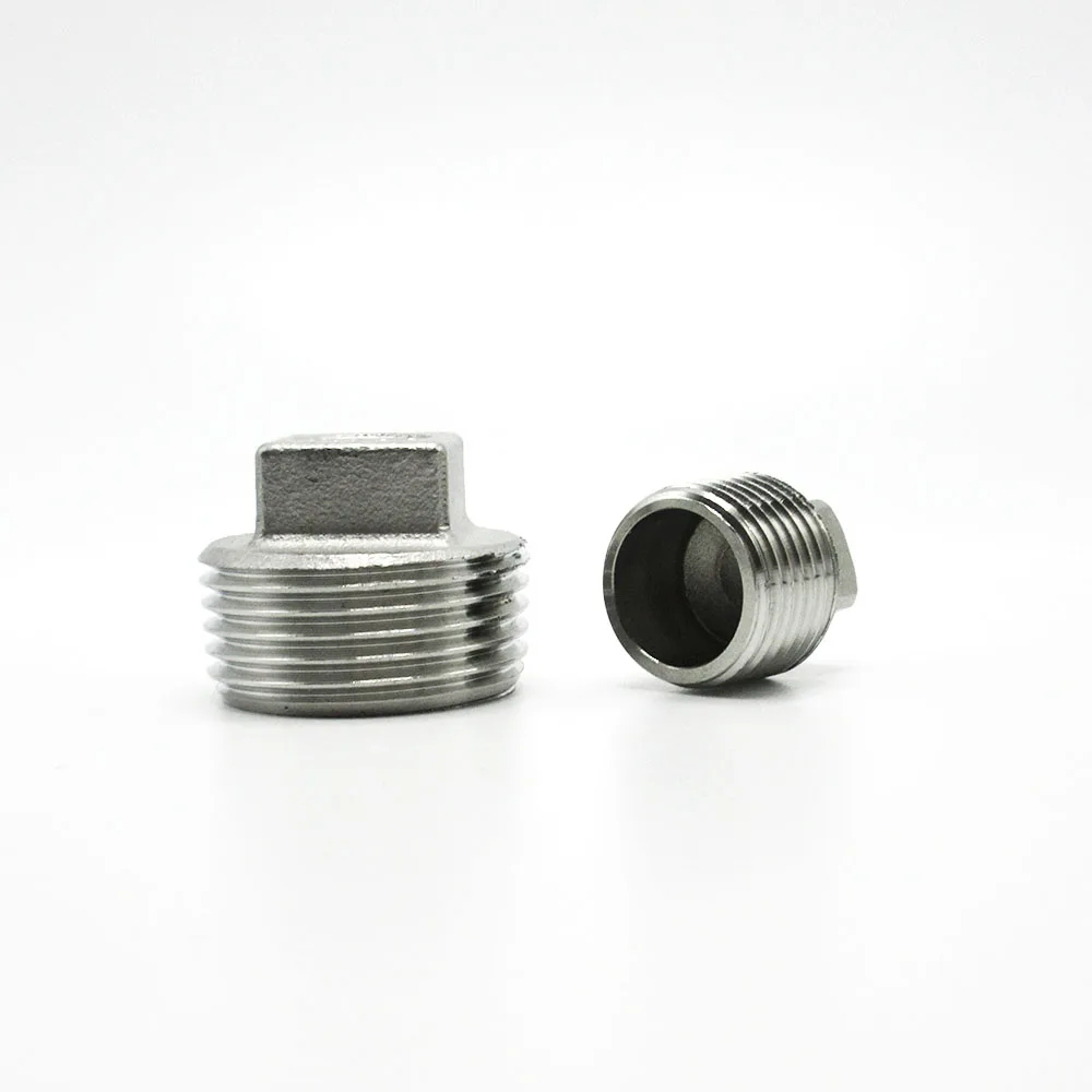 Conector de Tubería de Acero Inoxidable 304 con Rosca BSP, Cabeza Hexagonal Cuadrada, Macho/Hembra, 1/8" 1/4" 3/8" 1/2 3/4"/ 1"- 2"