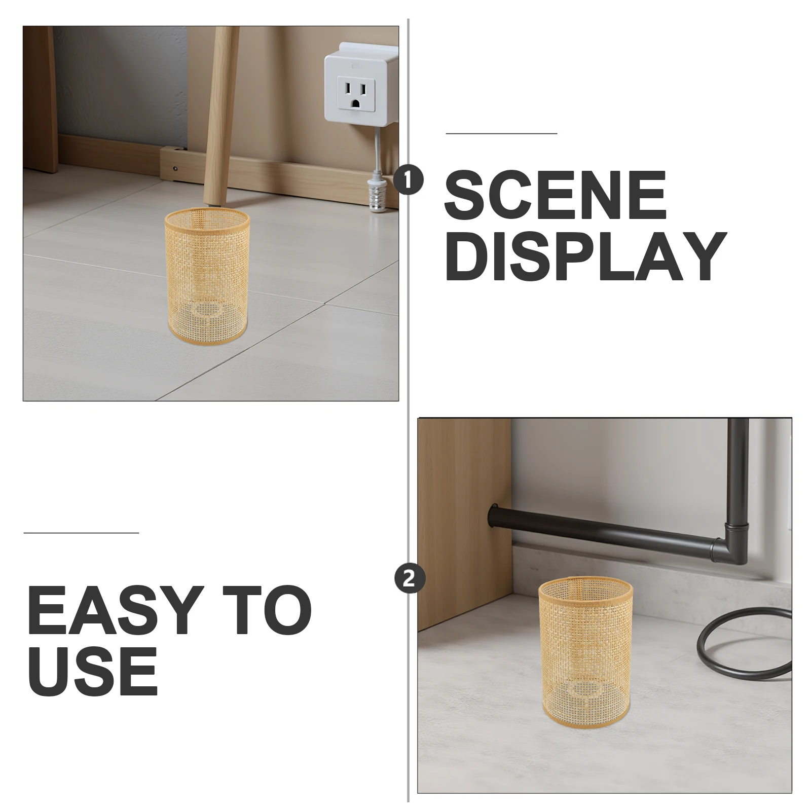 2 قطعة الروطان المنسوجة عاكس الضوء غطاء مصباح السقف ل قلادة ضوء معلق غطاء مصباح استبدال غرفة الطعام غطاء خفيف للزينة #2