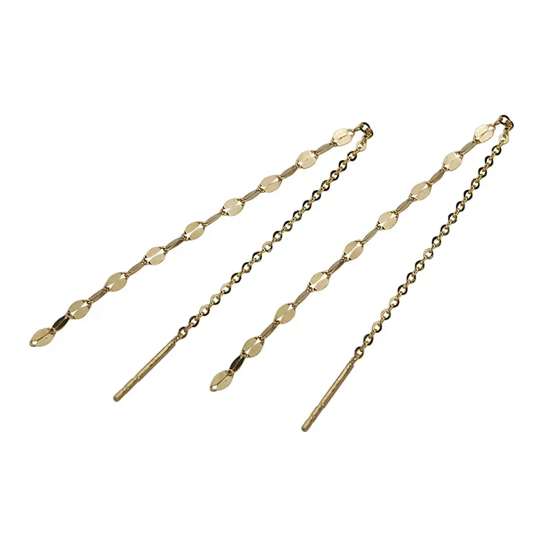 S925 Sterling Silver Lip chain tassel ear line Earrings Long Tassel Chain Drop Earring Women Straight Hanging Earings Jewelry