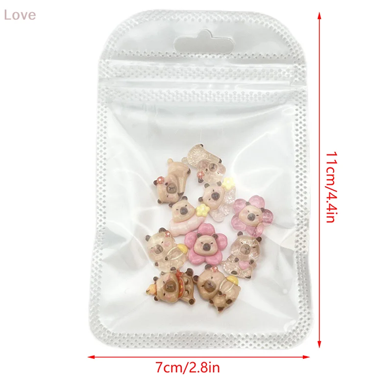 [L&P] 20 قطعة من إكسسوارات أظافر كارتون كابيبارا البني أنيقة ولطيفة من راتينج دولفين المائي