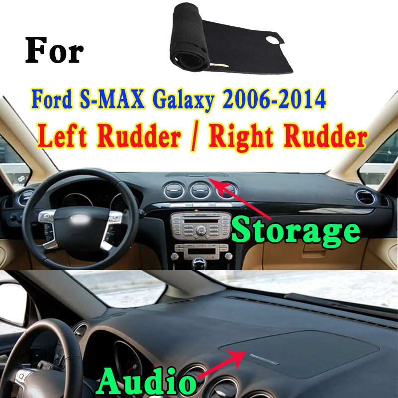 For 2006-2014 Ford S-MAX Galaxy II Mk2 CD340 Car-Styling Dashmat Dashboard Cover Instrument Panel Insulation Sunscreen Pad