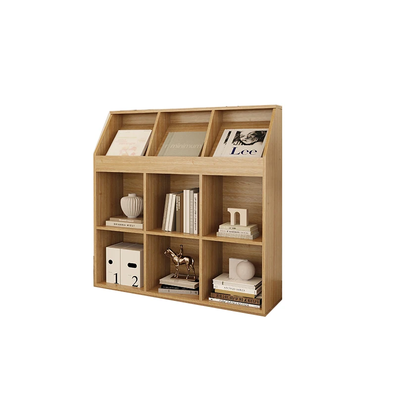 Kindergarten solid wood toy Children's storage shelf Log schoolbag cabinet Shoe Bookshelf area Corner