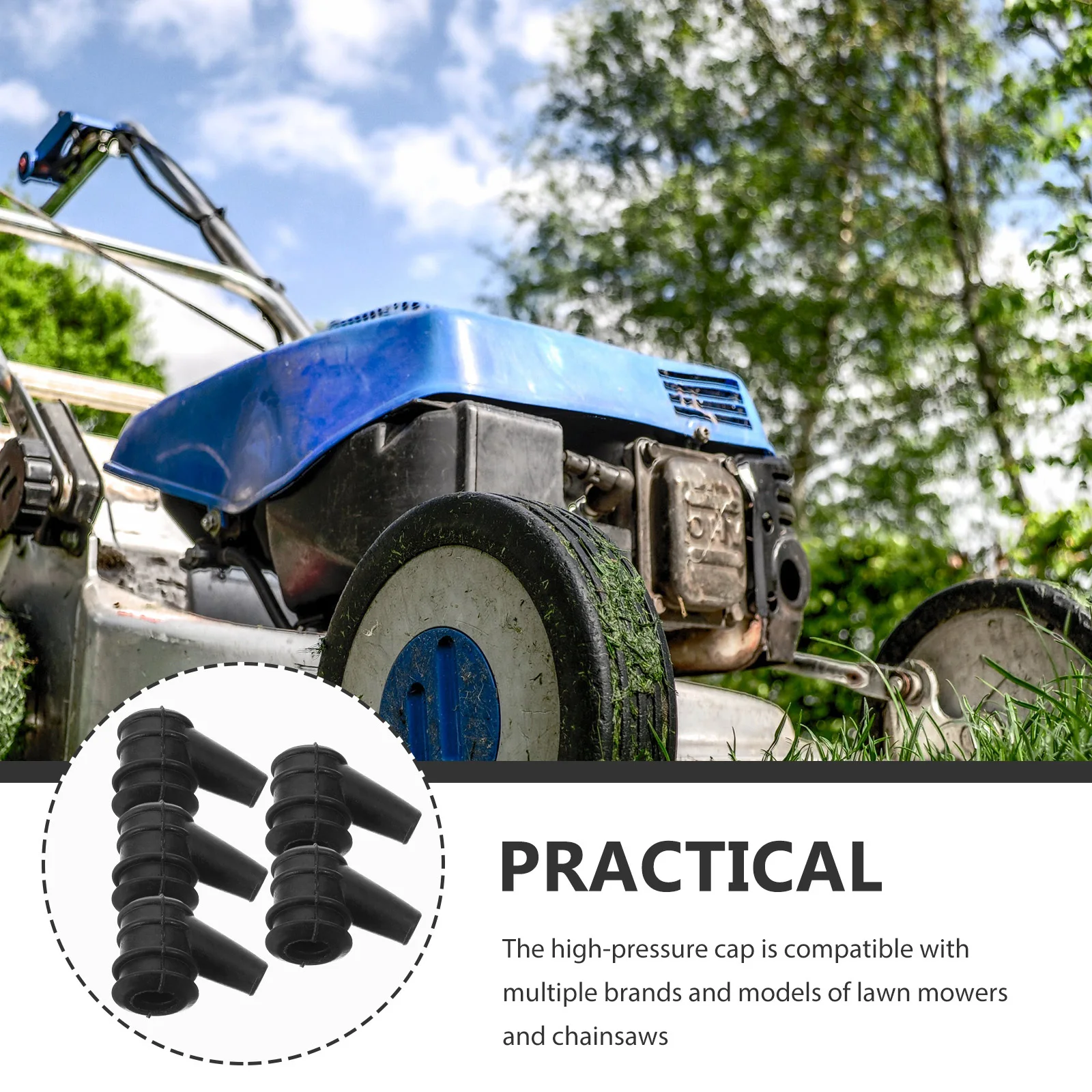 

5Pcs High Pressure Cap Oil Leak Proof for Lawn Mower Chainsaw Durable Spark Plug Cap Replacement Tractor Accessory Machinery