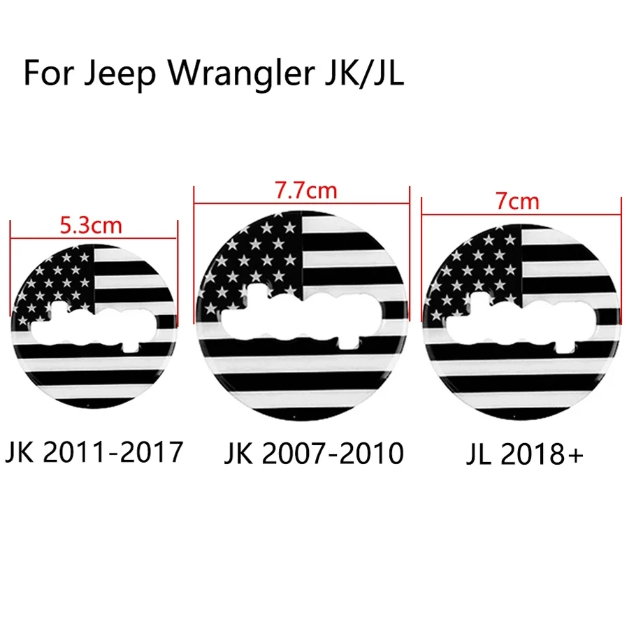 Newest 1Pcs Silica Gel Car Steering Wheel Center Trim Sticker For Jeep Wrangler JK 2007-2017 JL 2018-2023 Interior Decoration