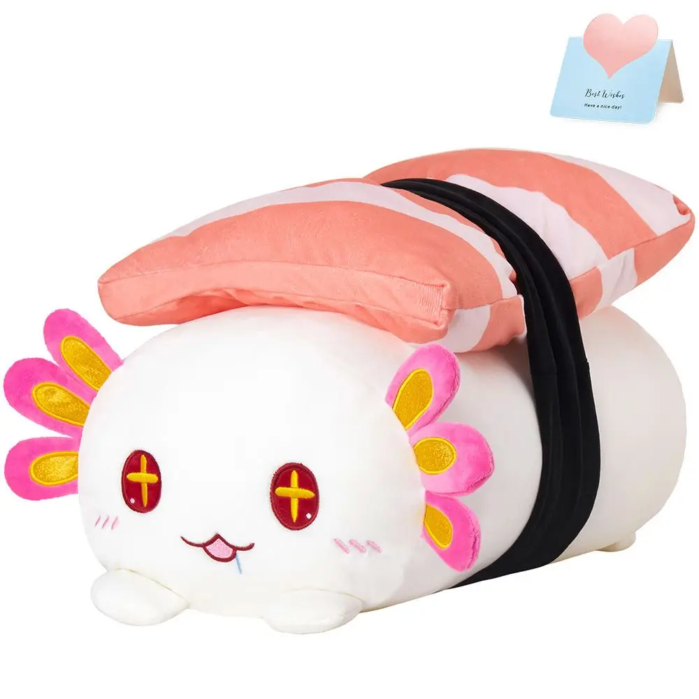 

30cm Stuffed Sushi Axolotl Plush Toys Cotton Japanese Cuisine Throw Pillow Food Cushion Animal Doll Toys Sofa Home Decoration