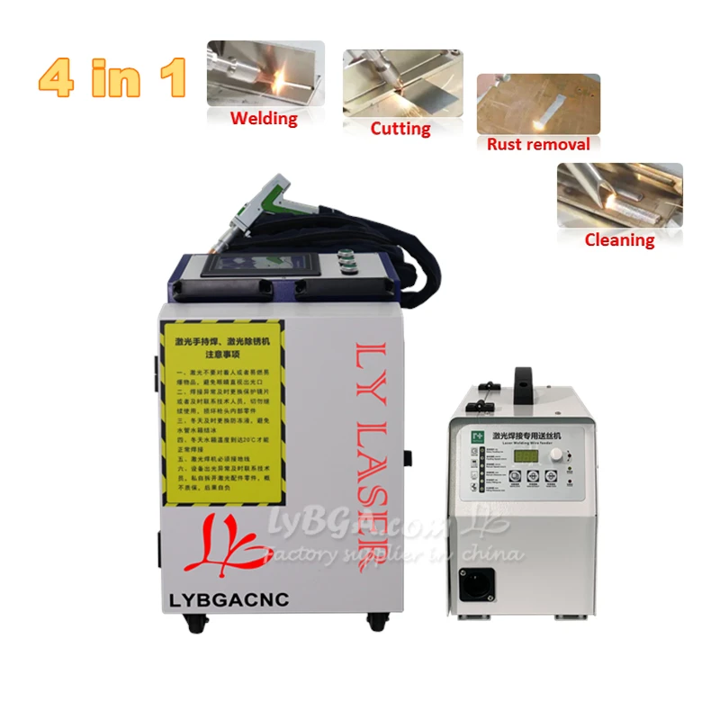 LY Palmare 5 in 1 Macchina per marcatura di taglio per pulizia laser a fibra 3000W 2000W 1500W MAX Raycus BWT Saldatore laser per metallo
