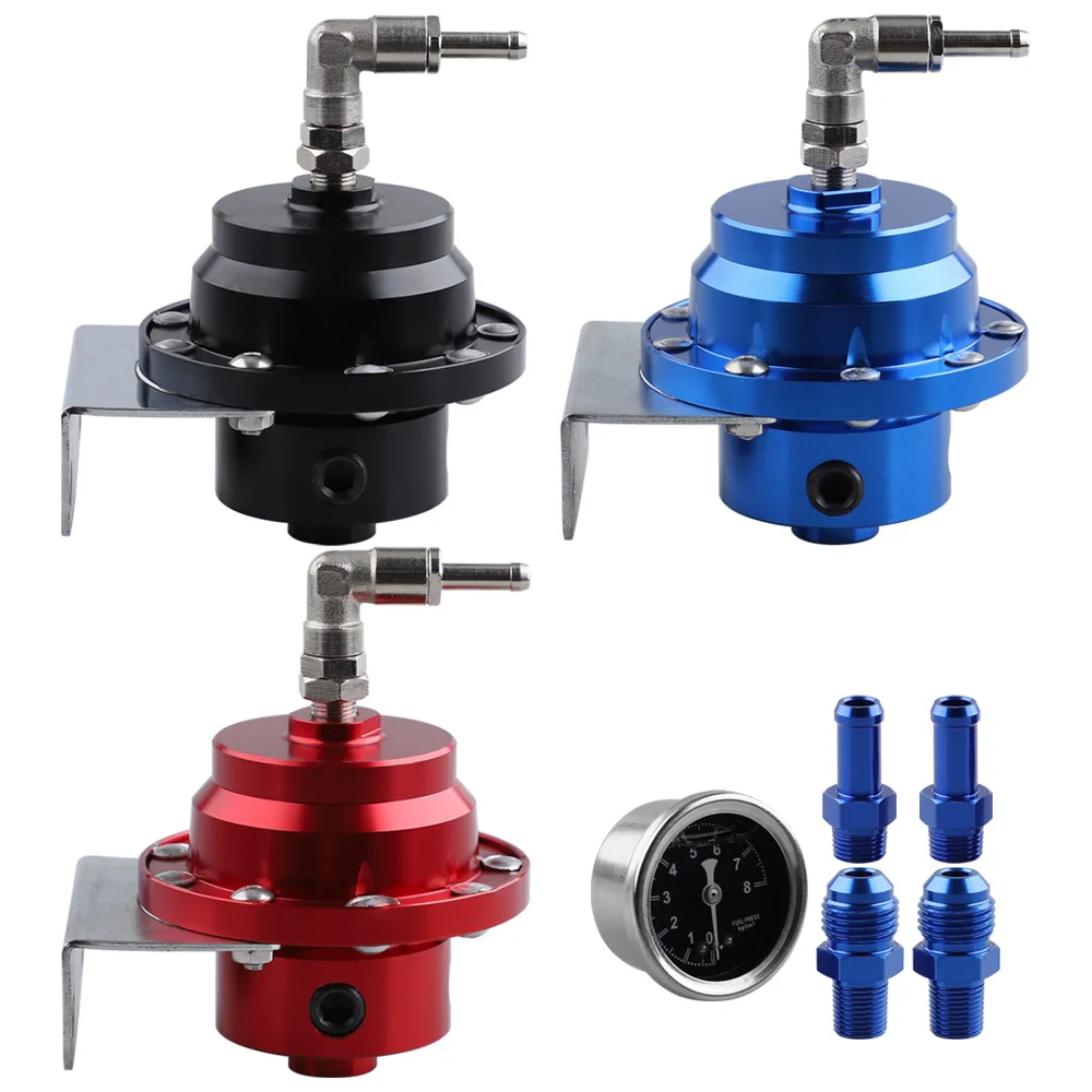 Universal Adjustable Fuel Pressure Regulator Kit Boost Reference Valve for Turbo/Supercharged Cars-Performance Tuning Fuel