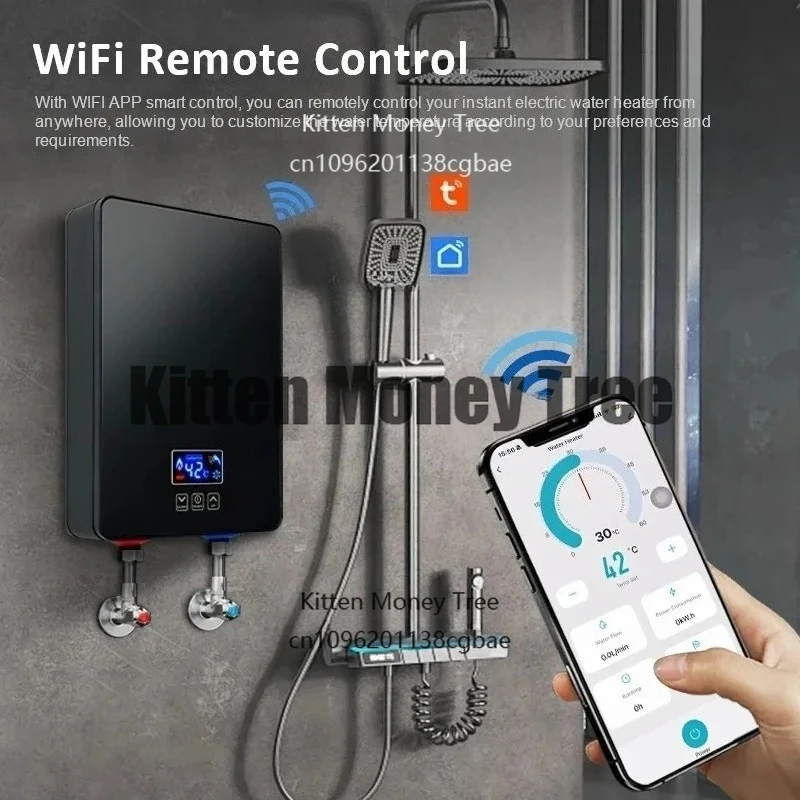 Aquecedor de Água Elétrico Instantâneo Sem Tanque 220V 6kW para Uso Hoteleiro - Suporte para Aquecedor de Água Sem Tanque