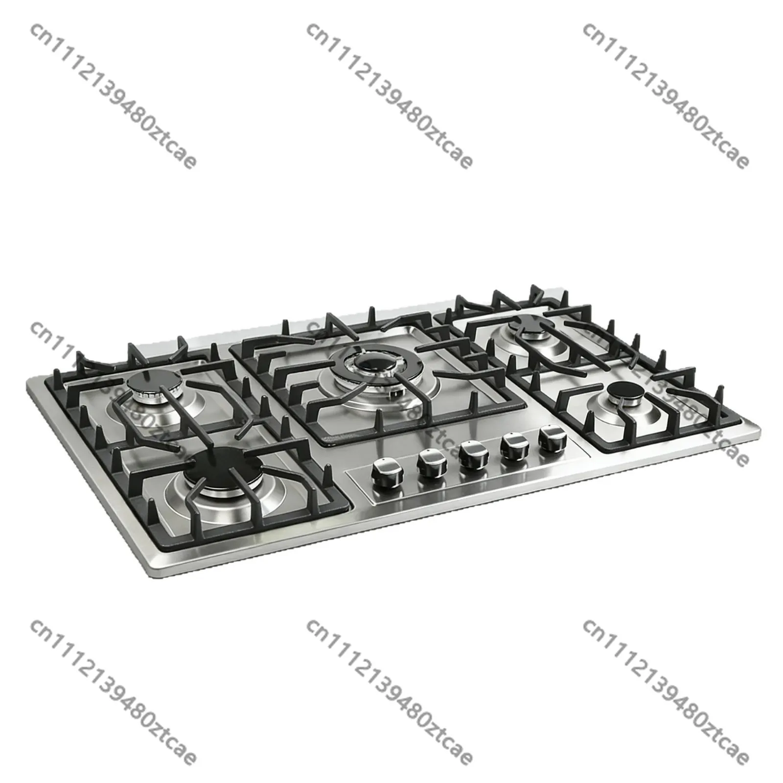 5 Burners Stainless Steel Gas Stove Energy Saving Piezo Ceramic Ignition Household Cooker