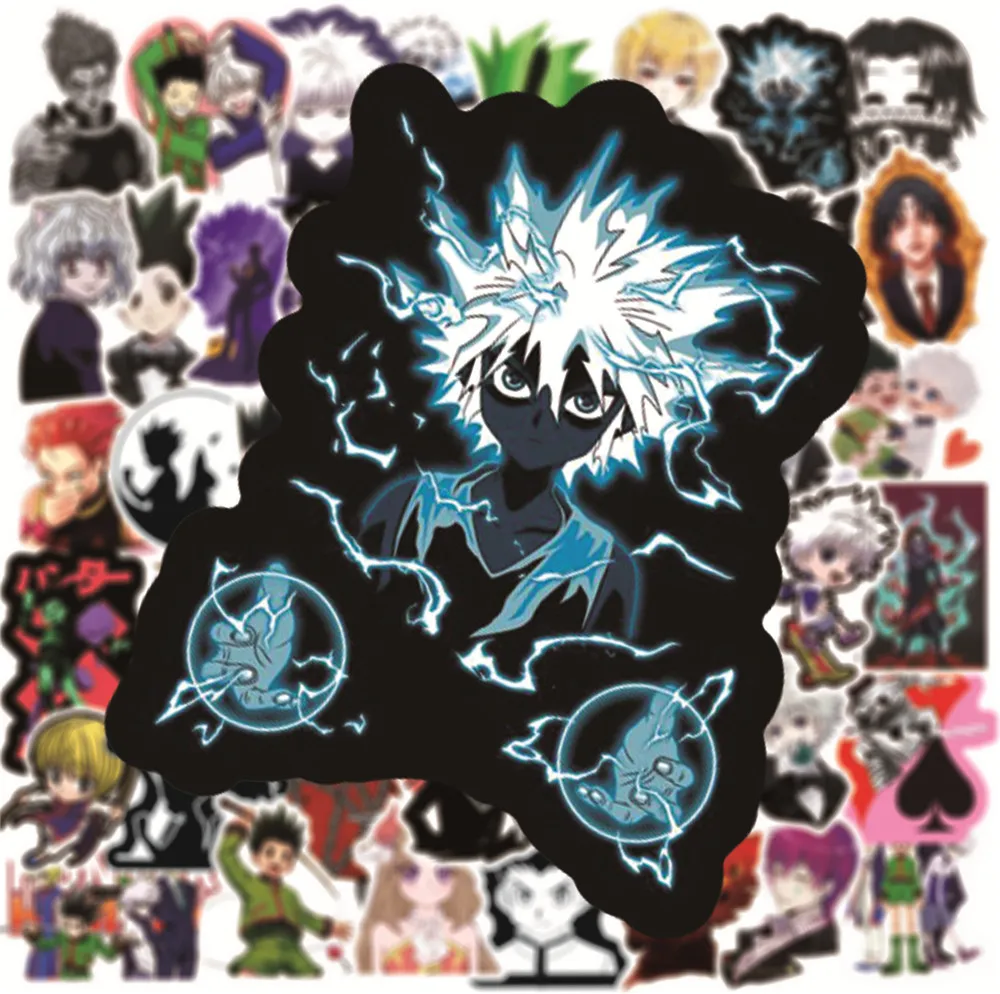 50pcs Hunter X Hunter Stickers Pack Cartoon Character Decoration Laptop Skin Waterproof Phone Case Cute Anime Stickers Kids Toys