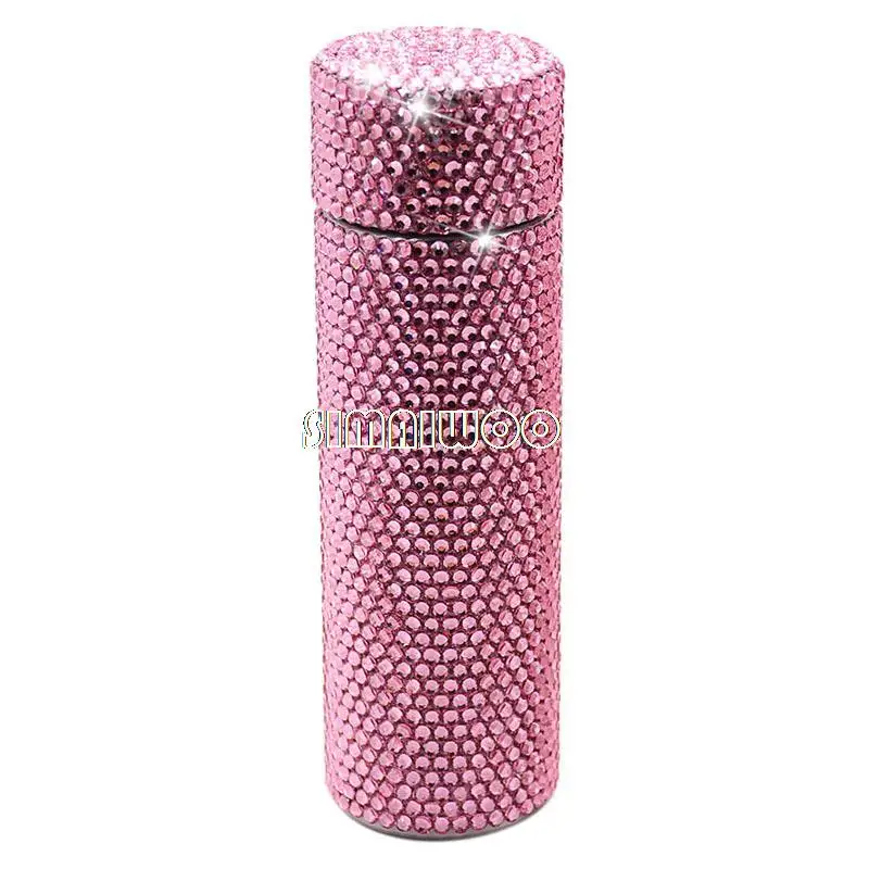 

Handmade Rhinestone Mini Portable Women Cup Double Layer Vacuum Stainless Steel Thermal Insulation DIY Art Bling Bling Gift