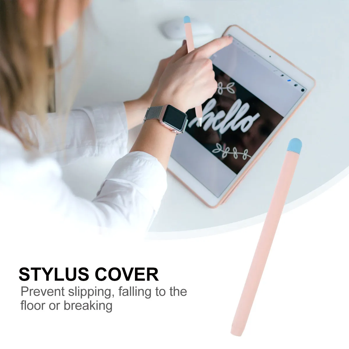 

Stylus Pen Cover Silicone Protective Sleeve For Pencil 2 Dual Tone Design Non-Slip Grip Scratch Resistant Dust Proof