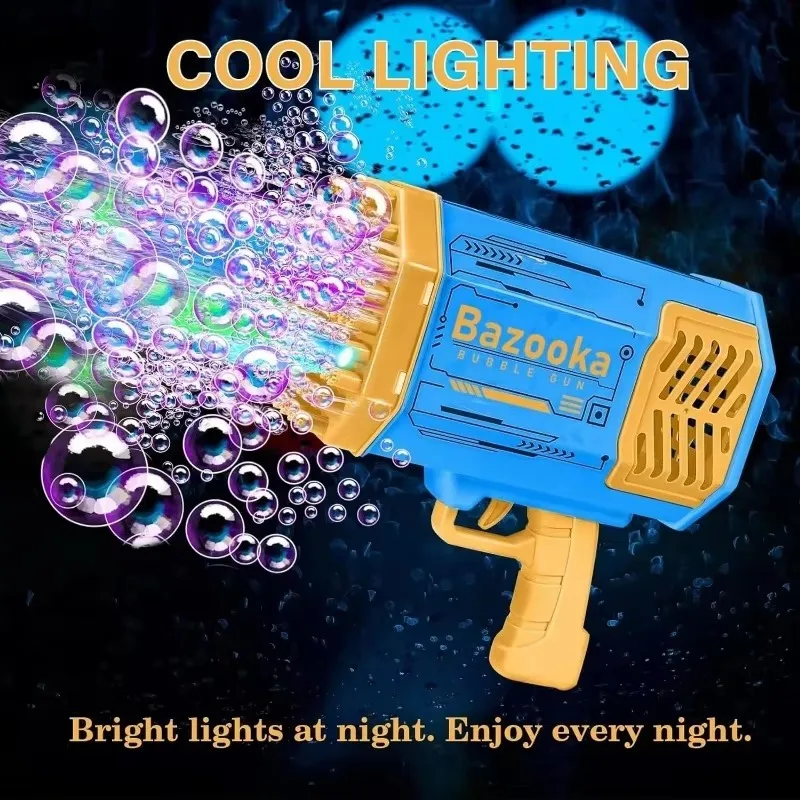 69 Hole Rainbow Bubble Gun Children's Toy Rocket Launcher Hand-held Full-automatic Electric Bubble Machine Toys Gun