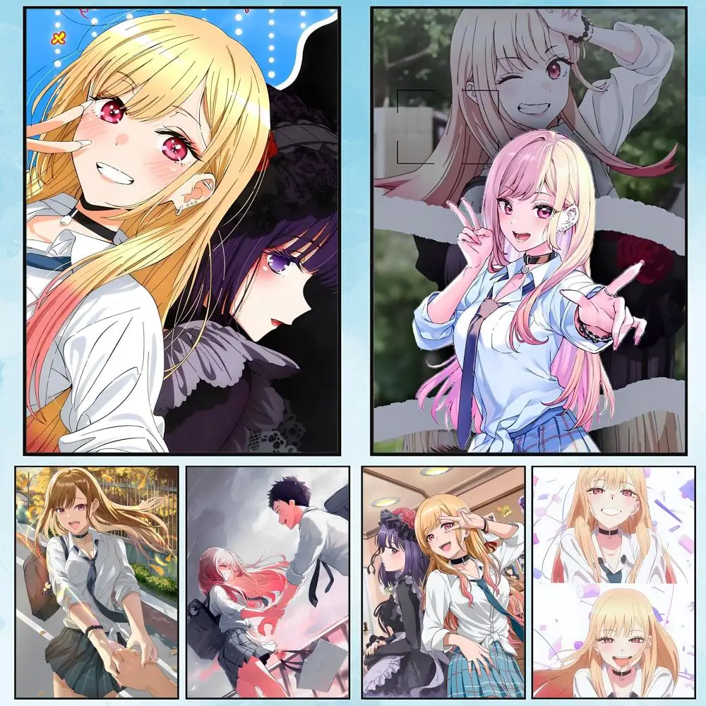 

Cartoon Anime My dress up darling Painting Calligraphy HD Waterproof Canvas poster Art: Aesthetic Wall Decor Home,Bar & More