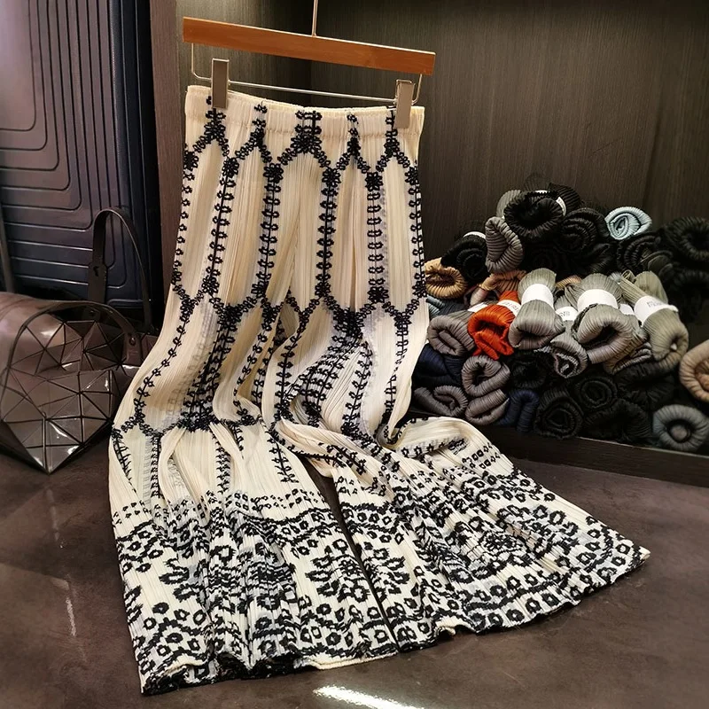 High sense spring and summer new fashion casual and thin ethnic style swinging bohemian wide-leg pants women