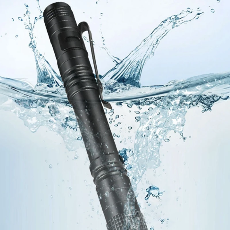 Purple Light Mini Flashlight Gift Light Aluminum Alloy Flashlight Portable Strong Light Dry Battery Pen Clip Light