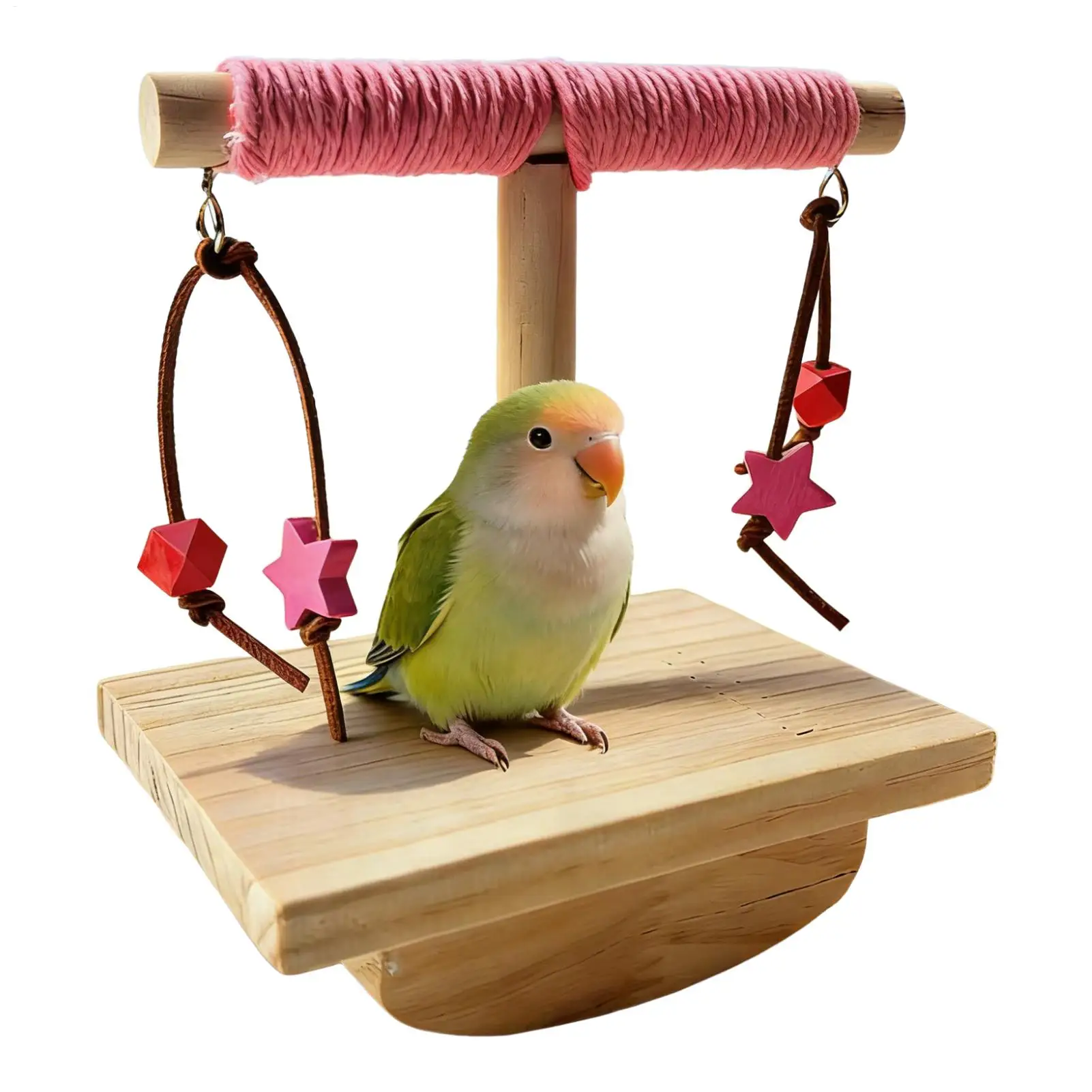 

Natural Bird Perches Wooden Parakeet Training Stand Cockatiel Enrichment Toys For Macaw Conure Budgies Pet Parents Animal Lovers