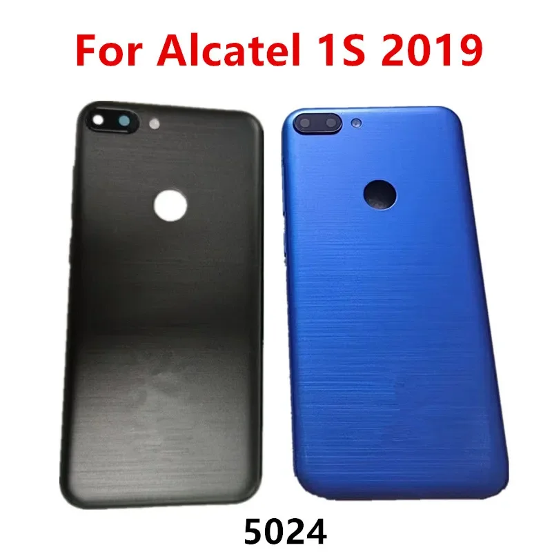 Housing For Alcatel 1S 2019 5024 Plastic Battery Cover Repair Replace Back Door Phone Rear Case + Camera Lens Side Buttons