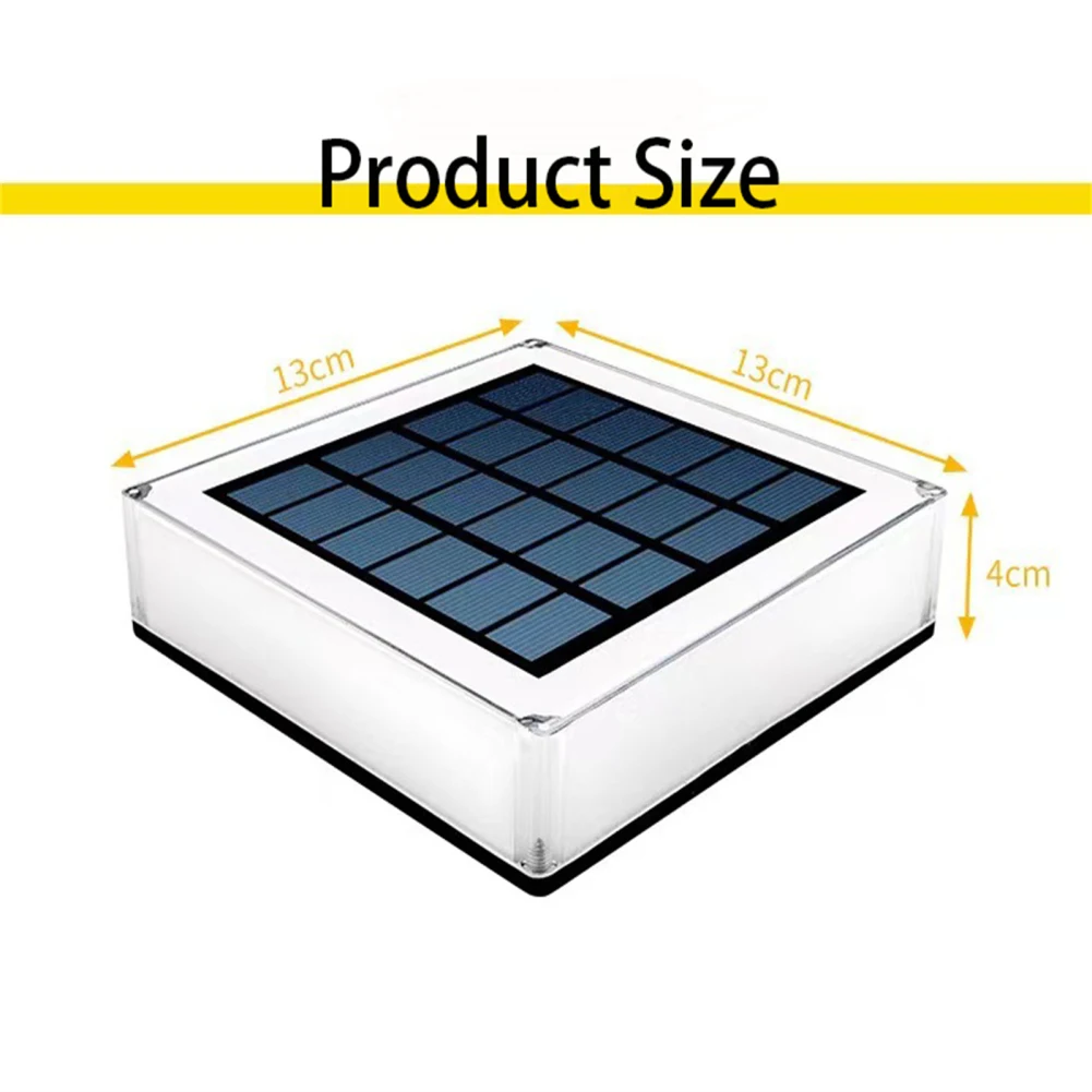 

3.7V Outdoor Solar Post Light Modern Square Column Pillar Lamps 2000mAh Waterproof For Flat Surface Patio Garden Decoration