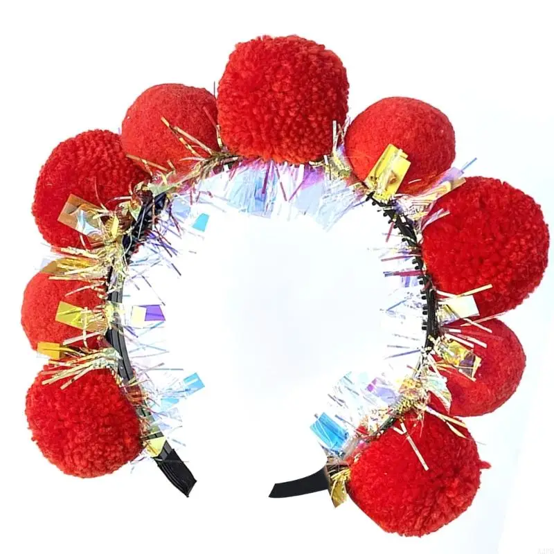 A3PB MARDI GRAS HEADRESS 대형 틴셀 헤드 밴드 카니발 헤드 밴드