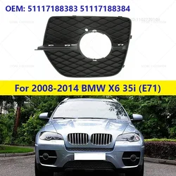 For 2008-2014 BMW X6 35i (E71) Front Bumper Fog Light Grill Grille Cover 51117188383 51117188384