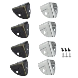 4Pcs Antique Bronze Furniture Cabinet Chest Jewelry Wood Box Decorative Feet Leg Corner Protectors Cover Metal Brackets 24*24mm