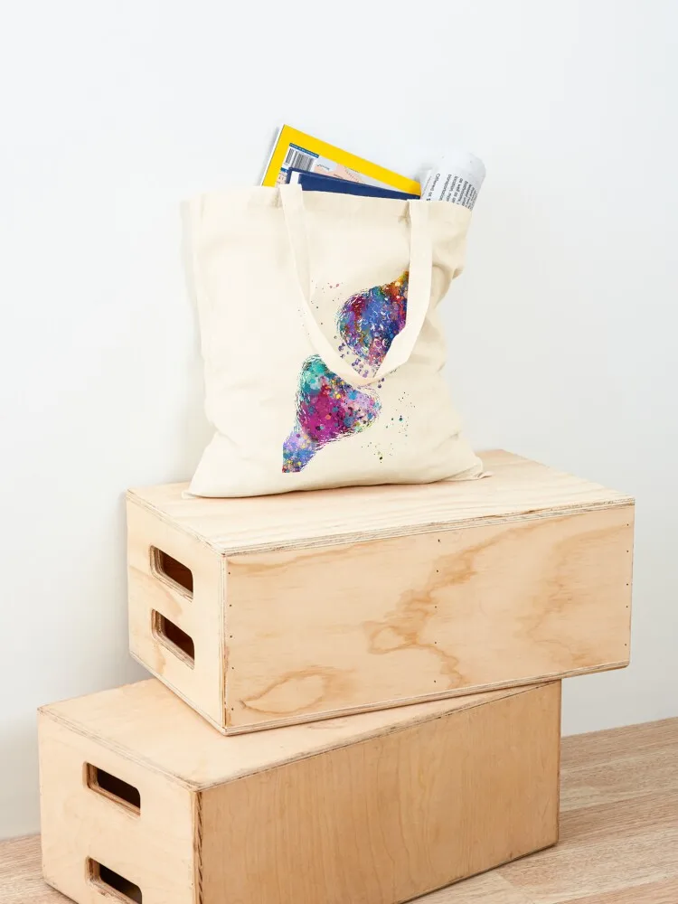 Synapse of Neurotransmitters Tote Bag امرأة المتسوق حقيبة أكياس التسوق القابلة لإعادة الاستخدام حقيبة اليد أكياس الحلوى للسيدات