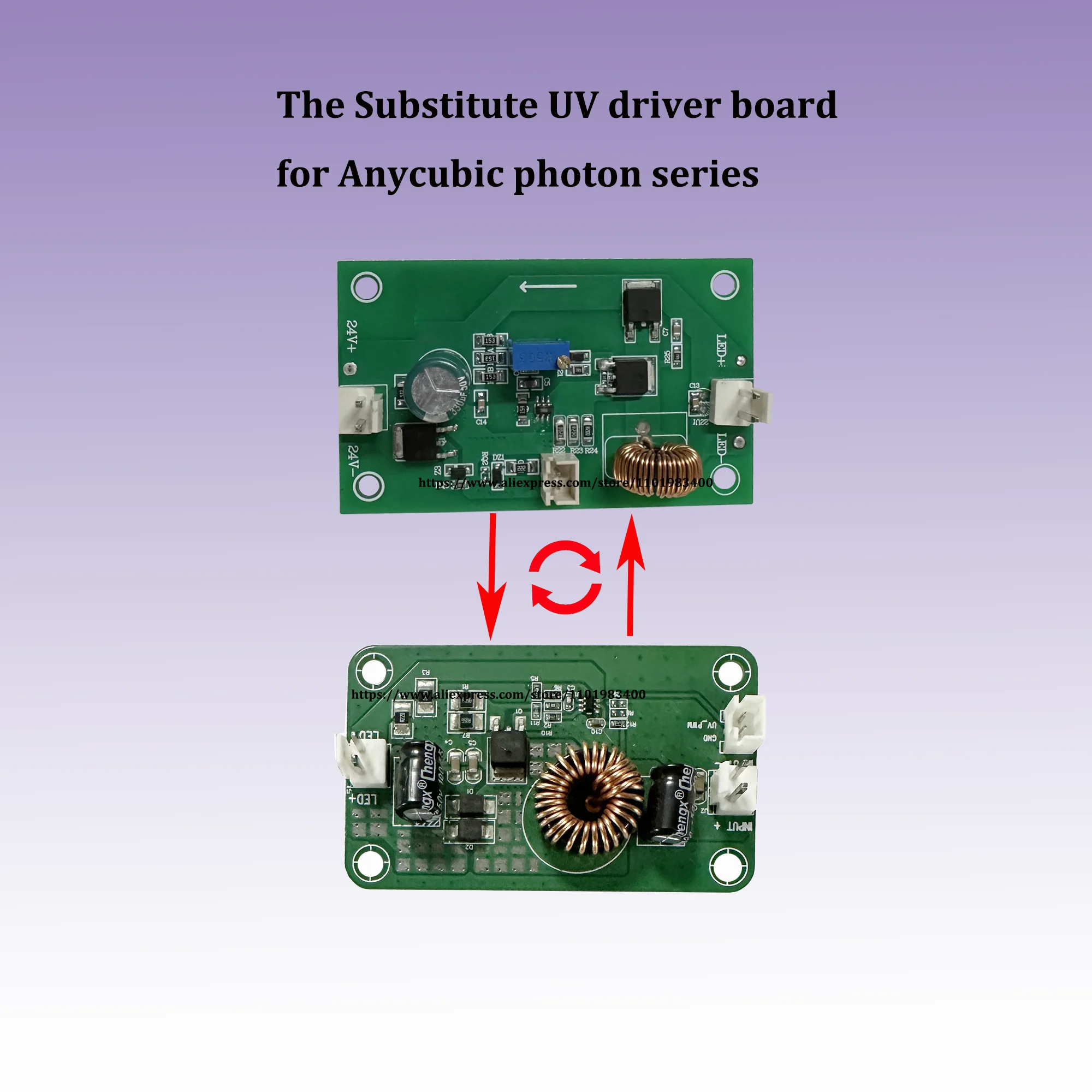 

Anycubic photon X2 uv led driver board 6Ks 24pcs 405nm exposure light Booster plate constant current source