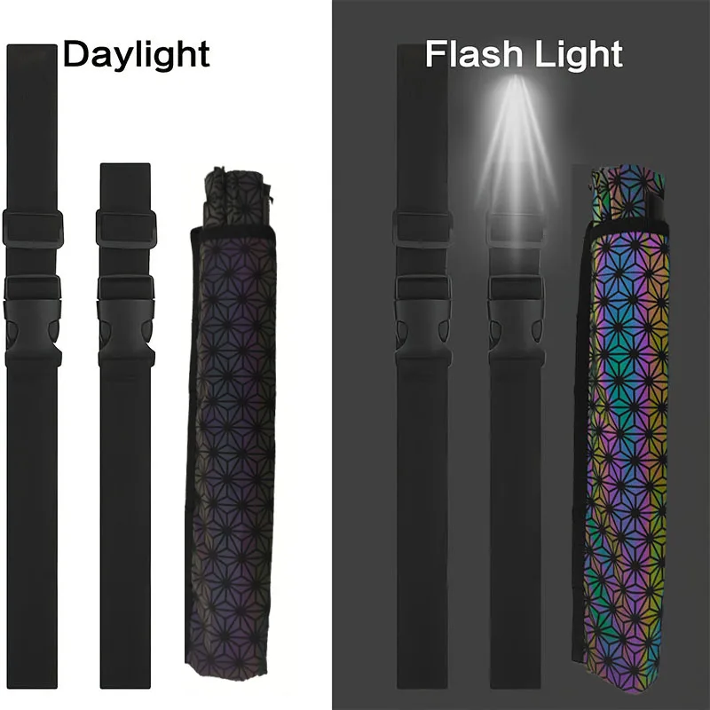 Edgy Spider Print Sparkling Glitter Rave Folding Fan - Large Laser Rainbow Handheld Fan with Holster for Statement-Making Festiv view 5