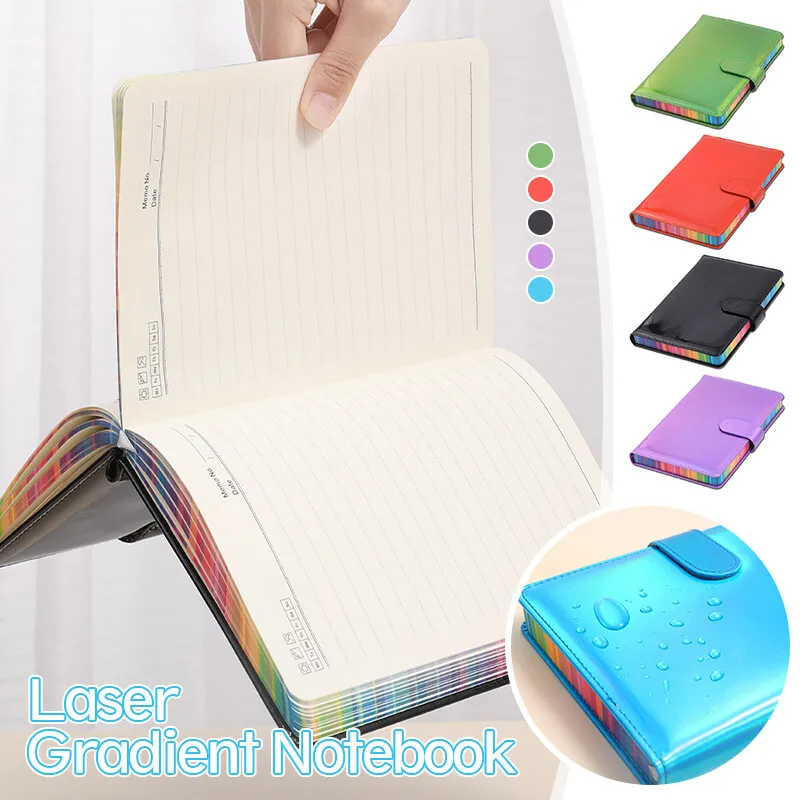 

Laser Gradient A5 Notebook Ruled Notepad Note Diary Writing Pads Journal Small Note Book Office School Supplies New