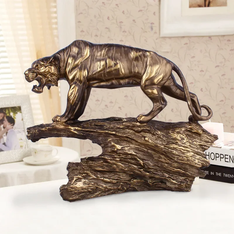 

Creative Antique Copper Tiger Ornaments, Office Desk, Home Decoration, Resin Crafts, High File, Business Gifts, VIP