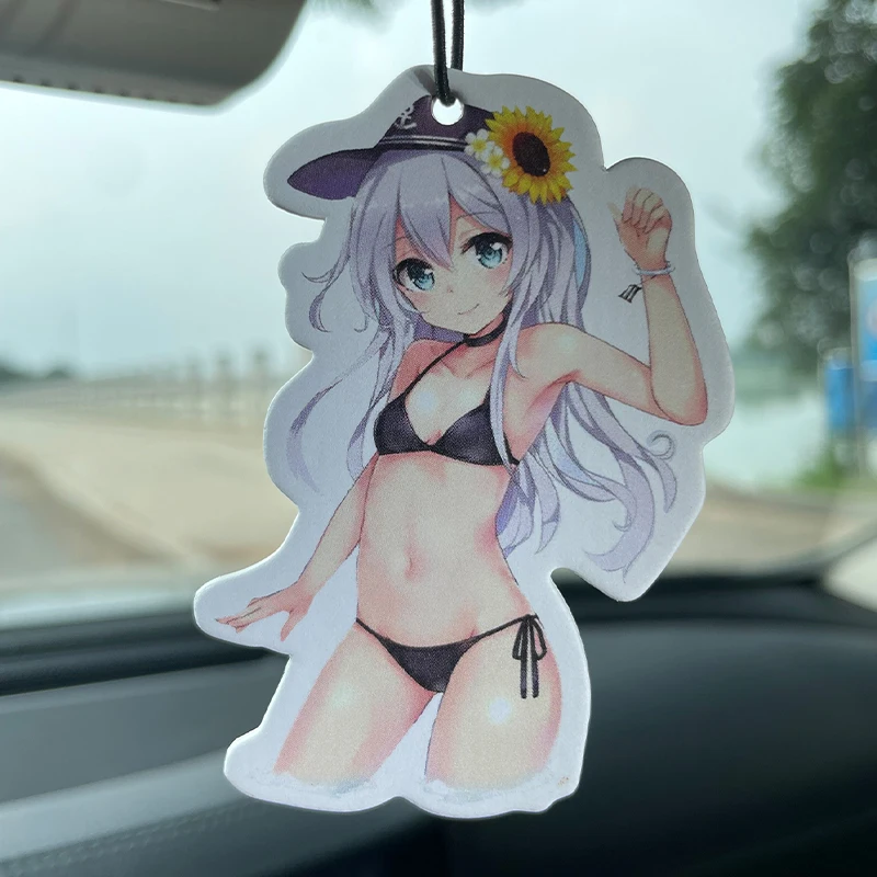 Bikini Sexy Belleza Animación Tv Dibujos animados Personaje cómico japonés Playa de verano Vacaciones junto al mar Fiesta en la piscina Aroma de mohair de Bahai (Sabor romántico) Ambientador de armario, Perfume, Decoración de espejo retrovisor, Colgante interior de aroma natural, Bolsita de inodoro de dibujos animados de animación