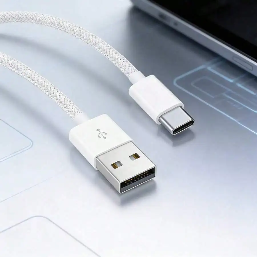 

Gray Braided USB To Type-C Data, Fast Charging & Data Transfer, Durable High-Speed Charging Cord Compatible With 17 Pro/17 Pro/17//16/15, S26/S25/S24, And More