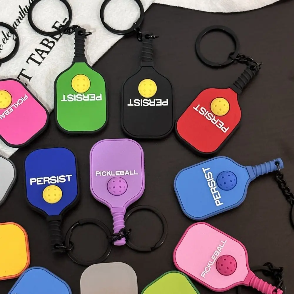 Dopamine Pickleball Paddle Keychain Detachable with Buckle Pickleball Key Ring Pickleball Racket Pendant Bag Accessories