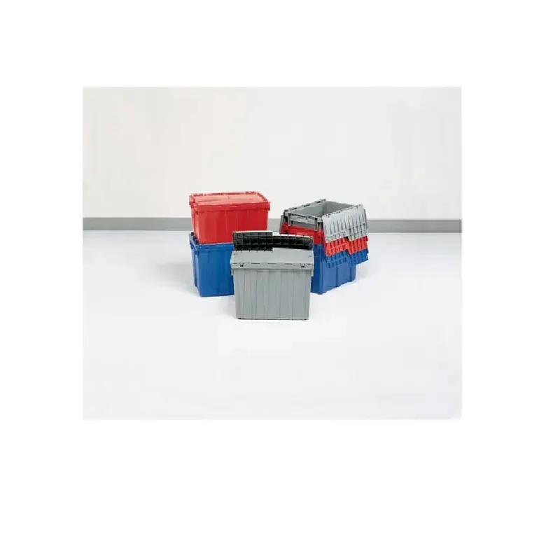 

Attached Lid Container, 4.48 gal, 15 1/4 in L, 10 7/8 in W, 9 7/8 in H, Gray, Plastic