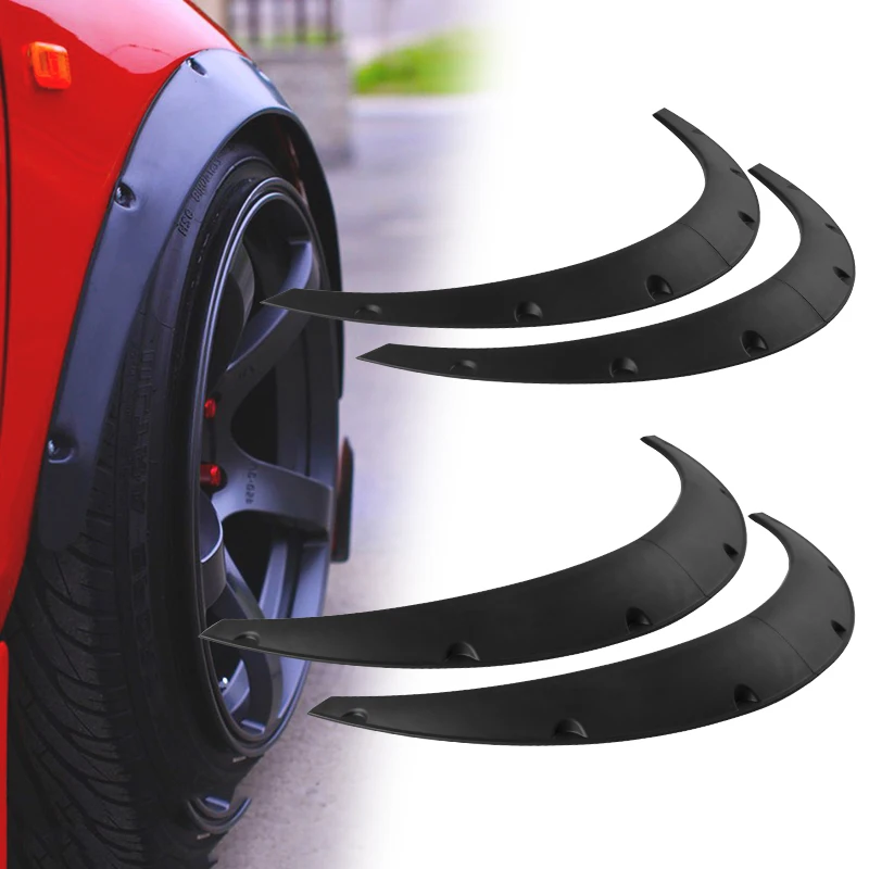 

Universal 4Pcs Black Wheel Arch Fender Flares Cover Trim Mudguards Protective Lip Anti-Scratch Strips Car Accessories