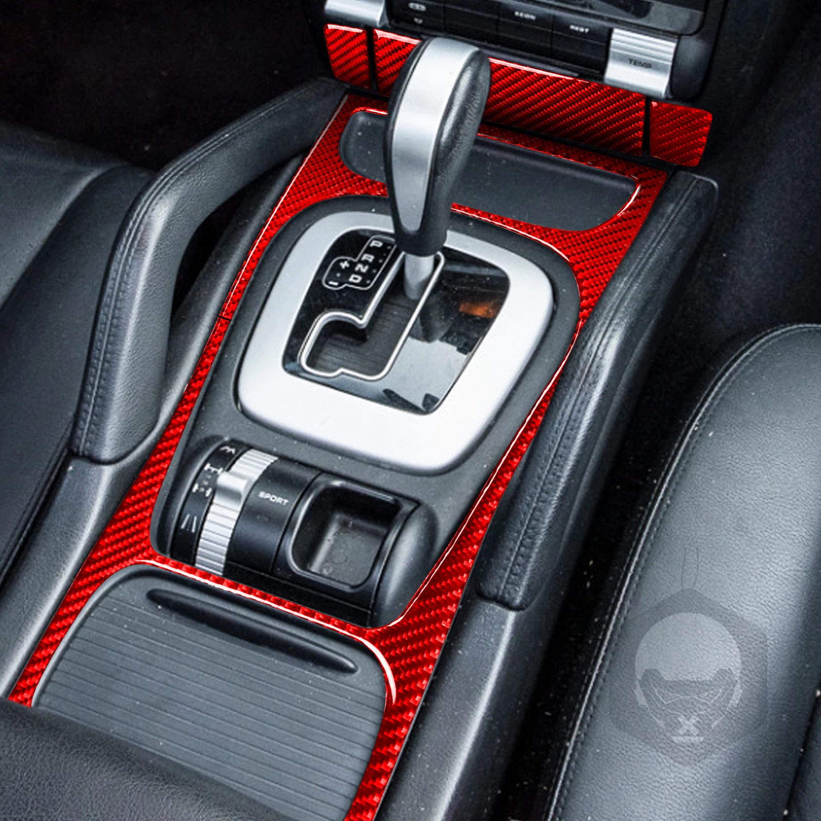 For Porsche Cayenne S gts Turbo 2003-2010 Central Gear Shift Frame Trim Kit Real Soft Carbon Fiber Interior Accessories Sticker