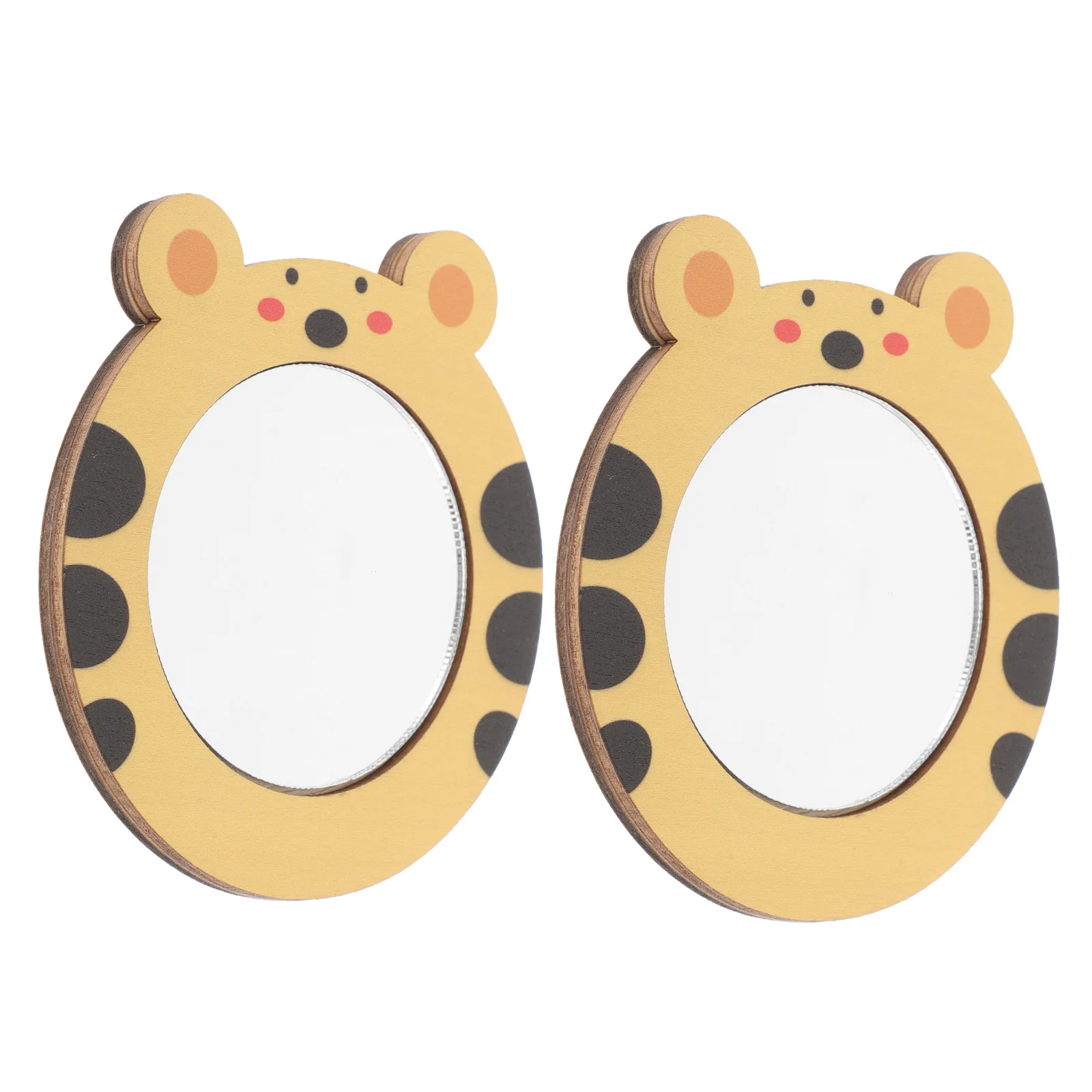 2 Buah Cermin Bayi Kayu Kartun Harimau untuk Mandi Balita Bermain Air Belajar Keterampilan Sensorik Kognitif Bayi Saat Mandi Menyenangkan