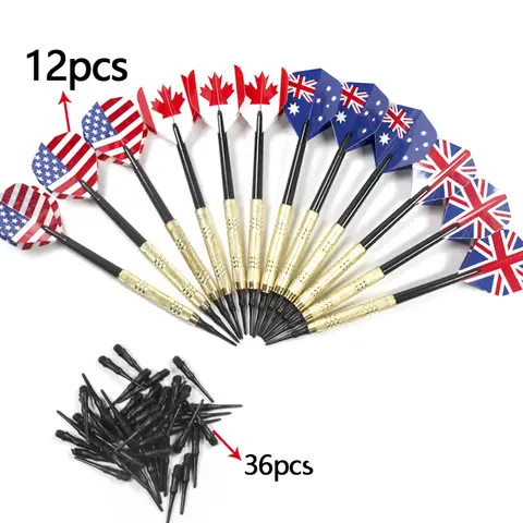 12 Pcs/Set Darts Professtional 14g Safety Soft Tipped Darts Plastic Tips 175g Electronic Dartboard Target Accessories