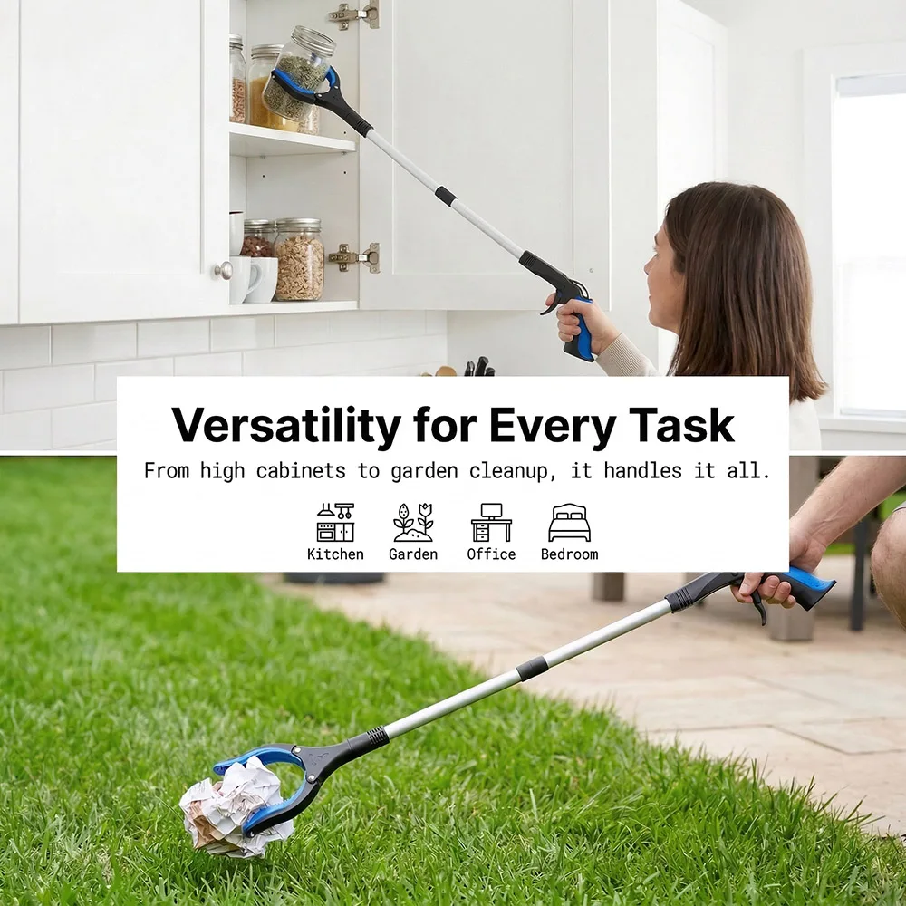 Grabber Reacher Tool Foldable Heavy Duty Pick Up Stick for Seniors, Trash Picker, Surgery Recovery Long Reach Extender Gripper H - view 5