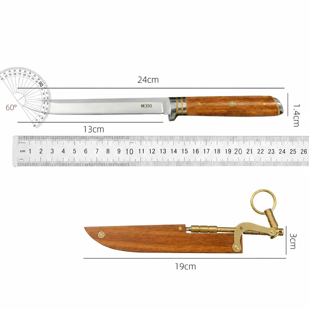 M390 Kitchen Knife Fixed Blade Boning Knife Tools With Wooden Handle Kitchen Accessories Multifunctional Cutting Meat Vegetables
