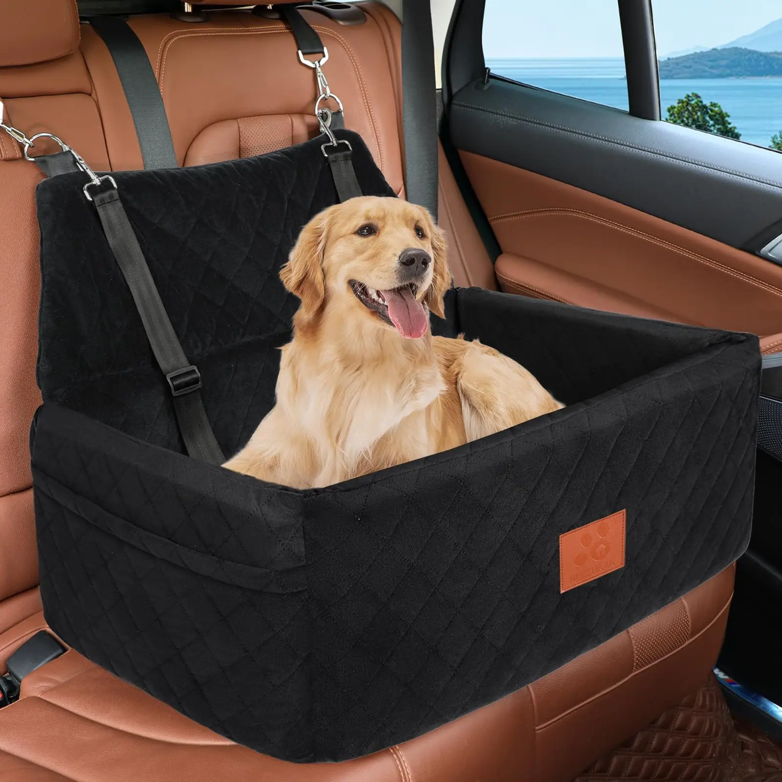 

Dog Car Seat Factory For Large Medium Dogs,Washable Pet Carseat Under 55 Lbs Or 2 Small Dogs,Dog Booster Seat Travel Bed
