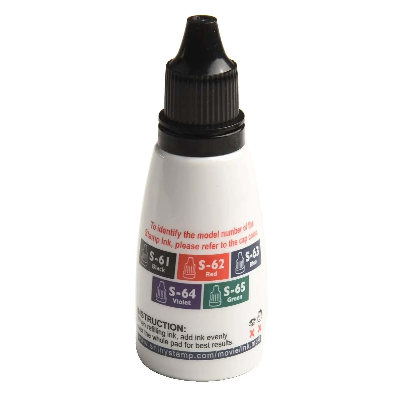 1PCS Self-Inking Refill Ink Refillable Ink For Stamps Water-based Ink- 25cc Black, Blue, Red, Green, Purple Generous Volume