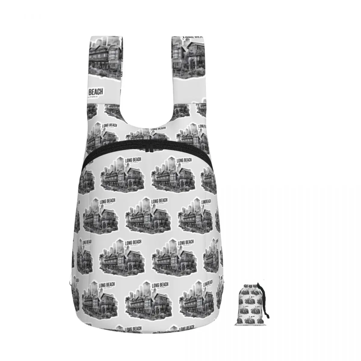 

Long Beach California Backpack Student Storage BookBag Kids School Bag Laptop Shoulder Bags for Men Women