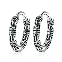 Retro Punk Small Hoop Earrings Stainless Steel Hypoallergenic Earrings for Men Women Fashion Rock Party Jewelry Gifts