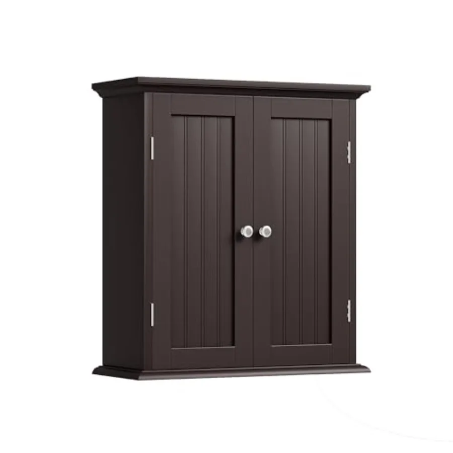 

Bathroom Wall Cabinet Over The Toilet Space Saver Storage Cabinet with 2 Doors and Adjustable Shelves in White Compact Medicine